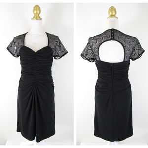 Joseph Ribkoff Couture Black Ruched Sequin Dress